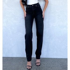 NWT Let's Relax High Rise Slim Le
Jeans Black Acid Wash